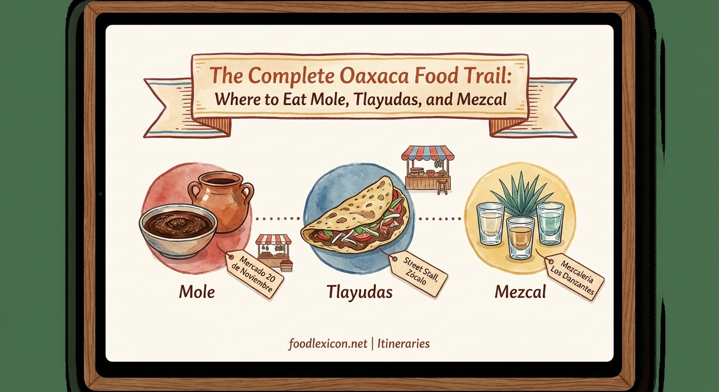 The Complete Oaxaca Food Trail: Where to Eat Mole, Tlayudas, and Mezcal - Illustration 1